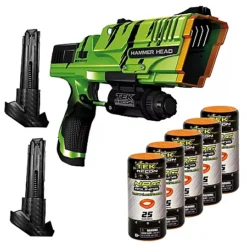 Reload Pack: Hammer Head Blaster & 2x Hammer Head Refill Pack & 5x Ammo 25er Pack NRG-Rounds