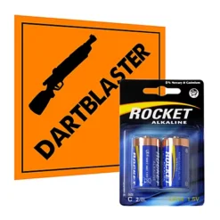 Dartwaffen Geschäft 10 Rocket Alkaline C Batterie 2er Pack Für Blaster Und Spielzeug - Z.B. Nerf Rapidstrike, Nitron