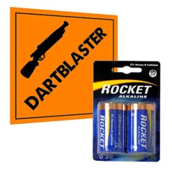 Dartwaffen Geschäft 14 Rocket Alkaline D Batterie 2er Pack Für Blaster Und Spielzeug - Z.B. Nerf Titan, Rhino-Fire, Havoc, Vulcan, Stampede